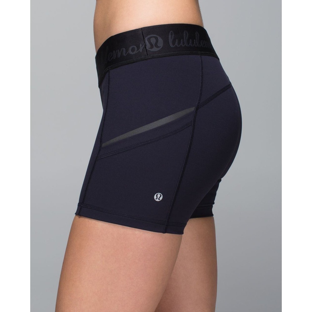 Lululemon What The Sport Short Size 8 Full-On Luxtreme Navy Athletic Pockets